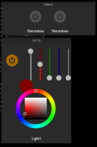 Steuer-Elemente für den RGBW-Controller LK35