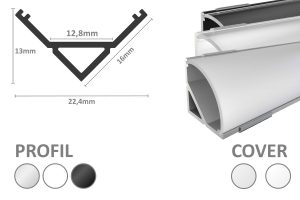 Alu LED Eckprofil W12