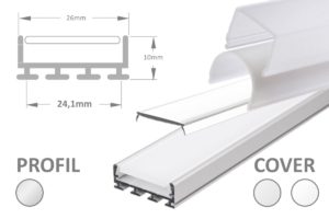 Breite LED-Leiste für 2 LED-Streifen